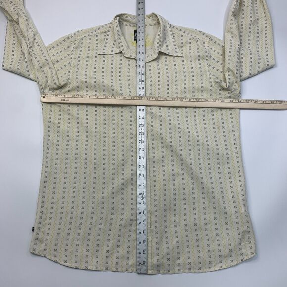 RUSTY Shirt Men XL Extra Large Maze Button Up Patterned Long Sleeve Cotton Blend - Picture 5 of 9